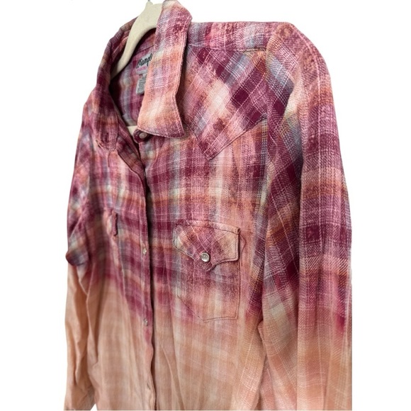 Wrangler vintage distressed western flannel size XL GUC E-7 - Picture 6 of 6